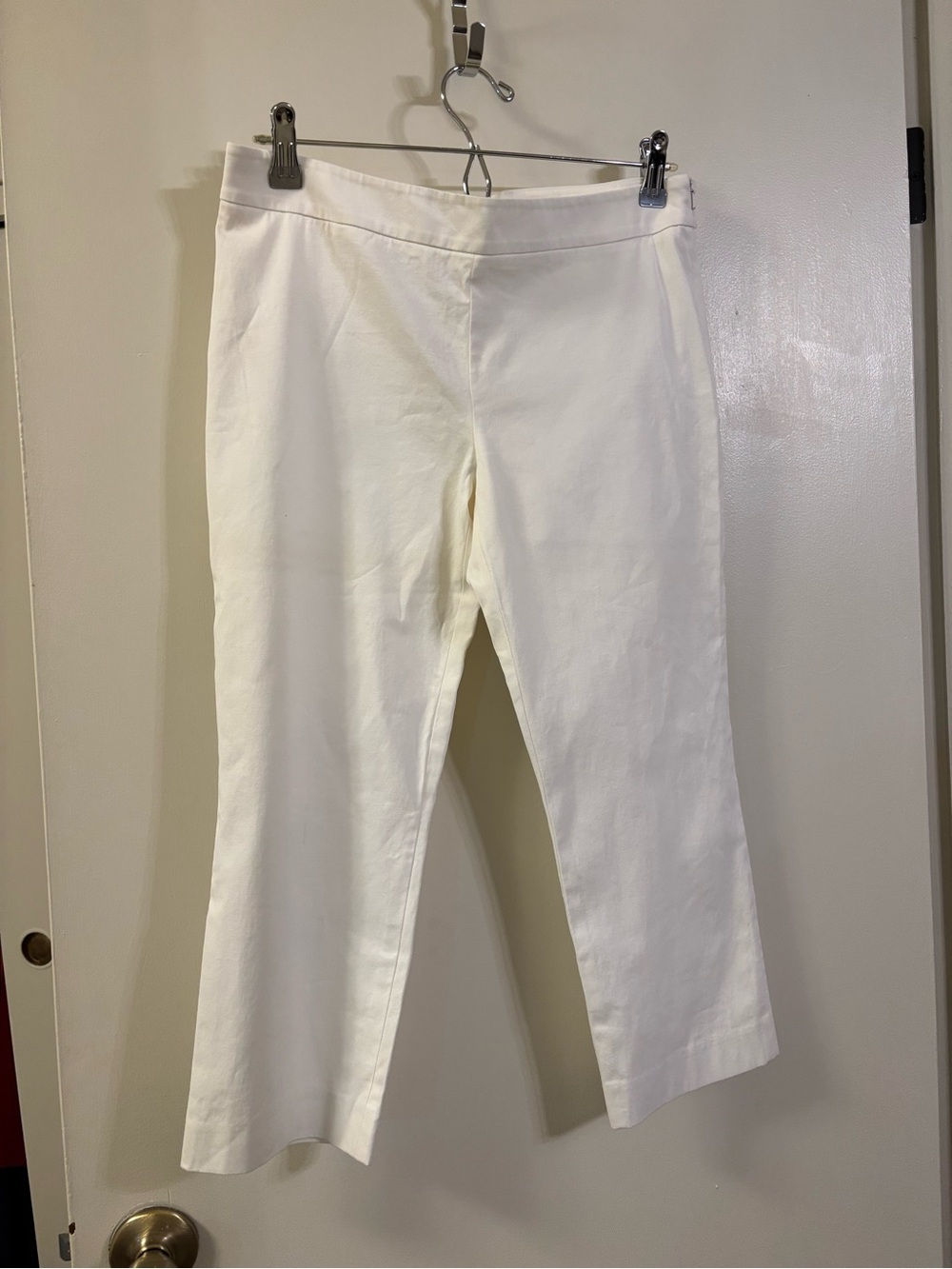 Magaschoni Cream Cropped Wide-Leg Pants